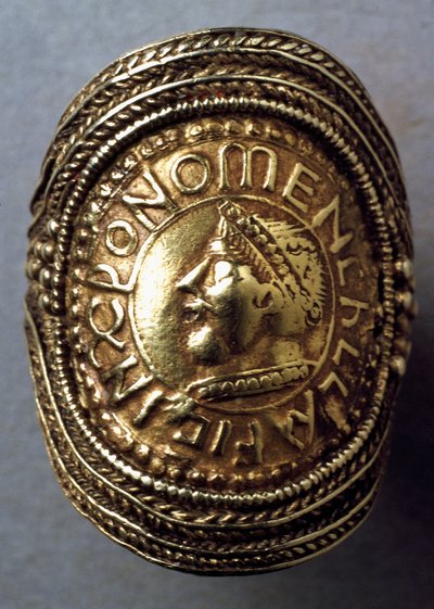 Spätsächsischer Ring, wahrscheinlich ca. 7. Jahrhundert (Detail) von Anglo Saxon